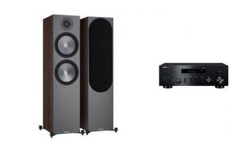 YAMAHA R-N600A + MONITOR AUDIO BRONZE 500 (orzech)