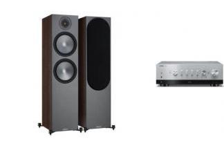 YAMAHA R-N800A s + MONITOR AUDIO BRONZE 500 (orzech)