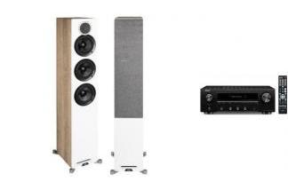 DENON DRA-800H + ELAC REFERENCE F5 dąb