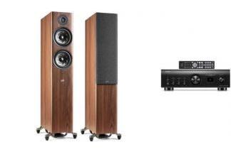 DENON PMA-1700NE + POLK AUDIO RESERVE R600 walnut