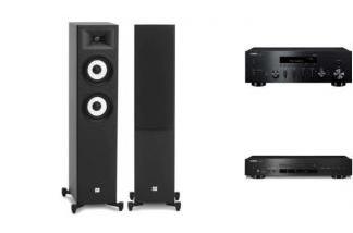 YAMAHA R-N600A + CD-S303 + JBL STAGE A180