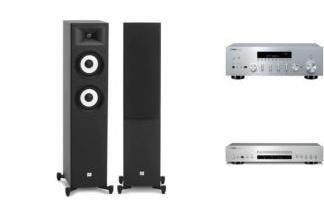 YAMAHA R-N600A s + CD-S303 + JBL STAGE A180