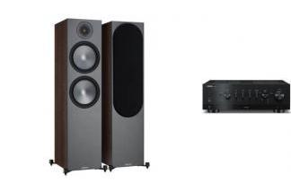 YAMAHA R-N800A + MONITOR AUDIO BRONZE 500 (orzech)