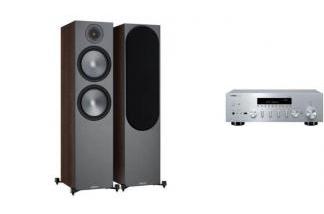 YAMAHA R-N600A s + MONITOR AUDIO BRONZE 500 (orzech)