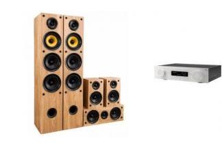 JBL MA710 WHT + TAGA HARMONY TAV-506 oak