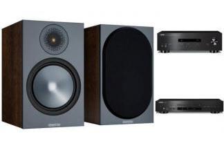 YAMAHA A-S201 + CD-S303 + MONITOR AUDIO BRONZE 100 orzech