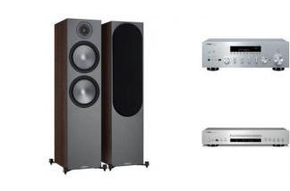 YAMAHA R-N600A s + CD-S303 + MONITOR AUDIO BRONZE 500 (orzech)